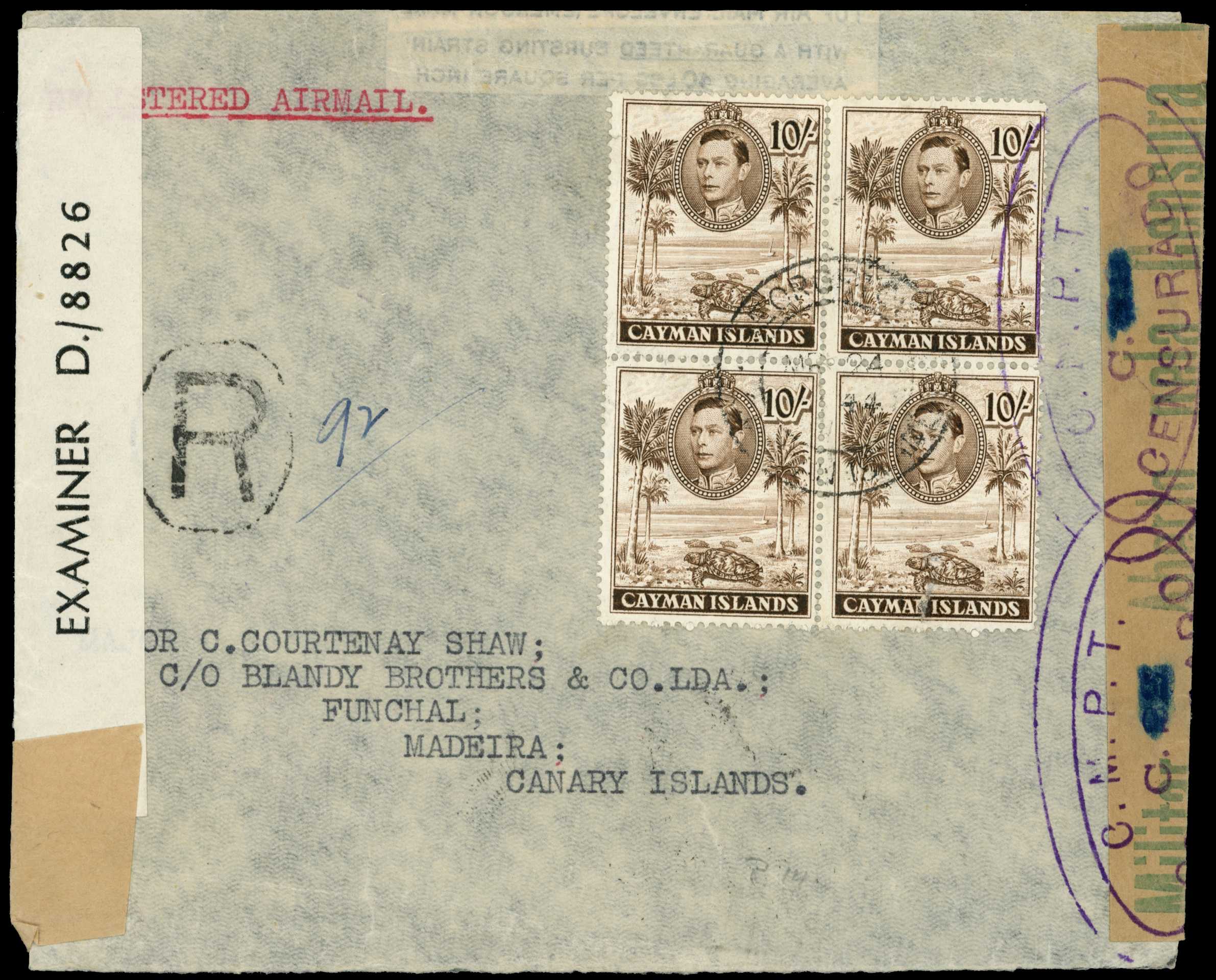 1944 Notable registered cover with...