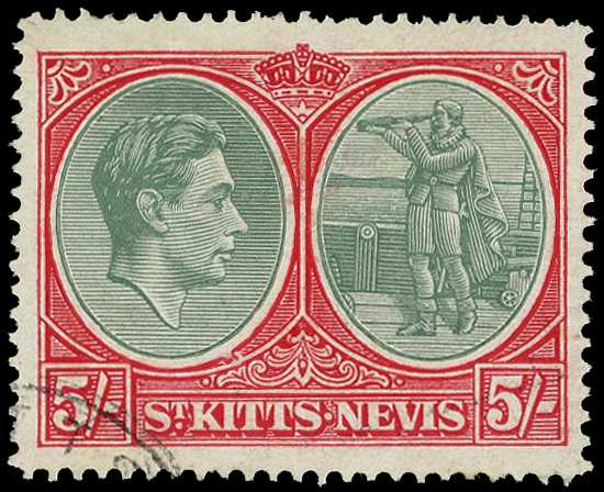 1945 5s KGVI perf 14, ordinary paper,...