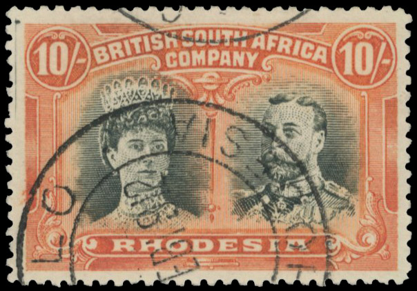 10s deep myrtle and orange SG 163, position 2 faint Hook in Ear CTO