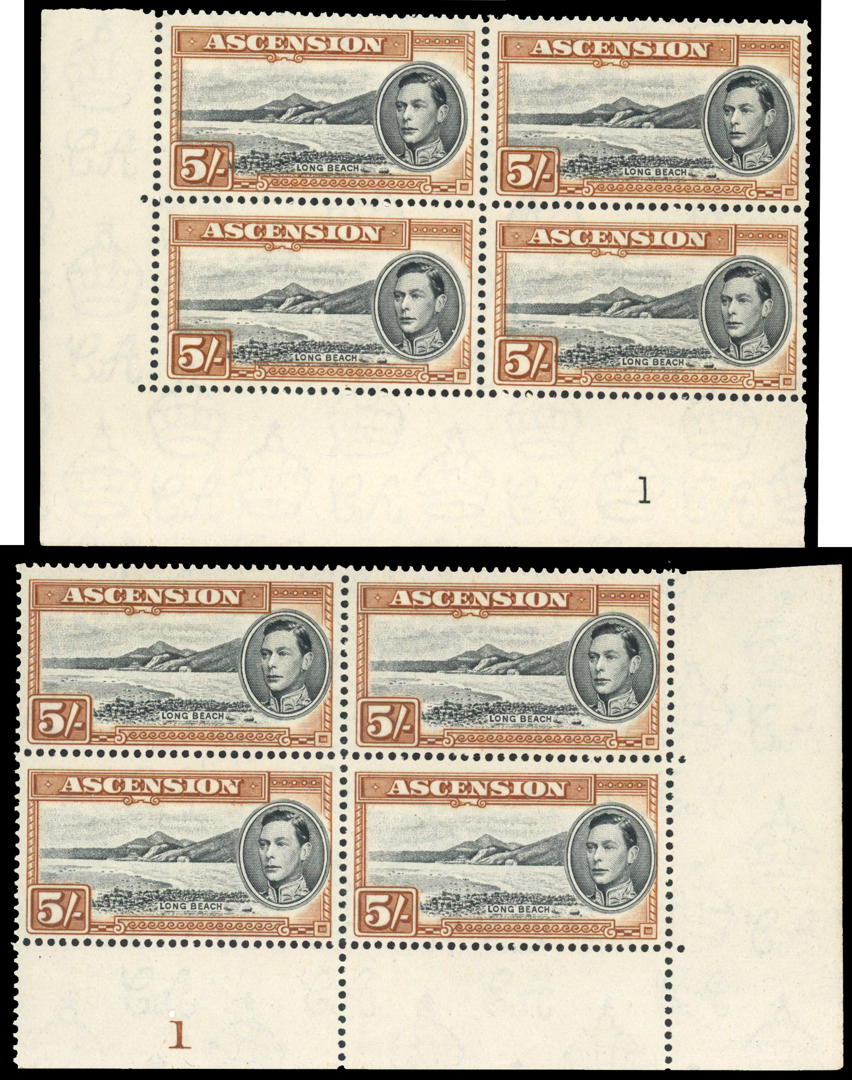 Ascension SG 46a Plate blocks mint