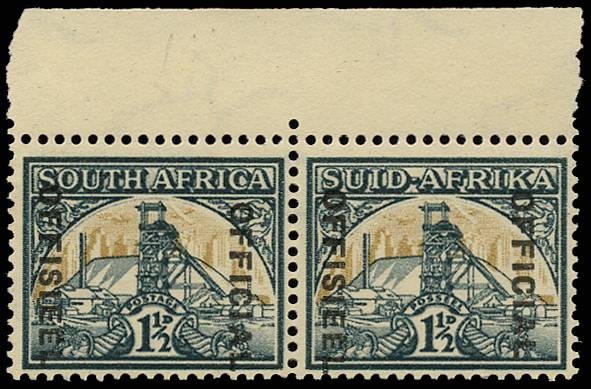 SOUTH AFRICA SG O33a 1944-50 1 1/2d diaeresis  horiz pr u/m