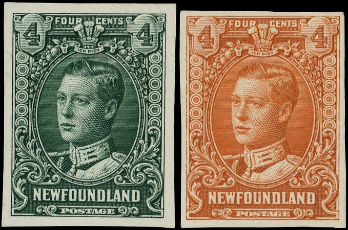 Newfoundland 1928 Publicity issue DLR colour trial die proofs of 4ct SG...