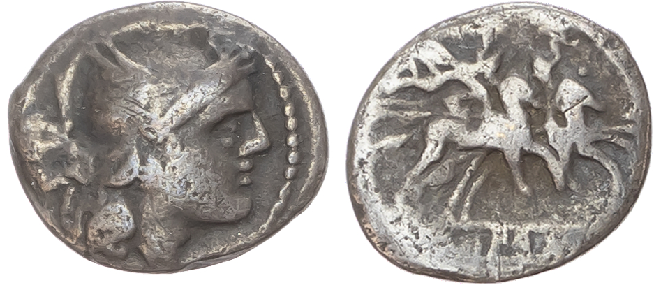 Anonymous (c. 211-208 BC), AR Sestertius, Rome, 1.05g. 