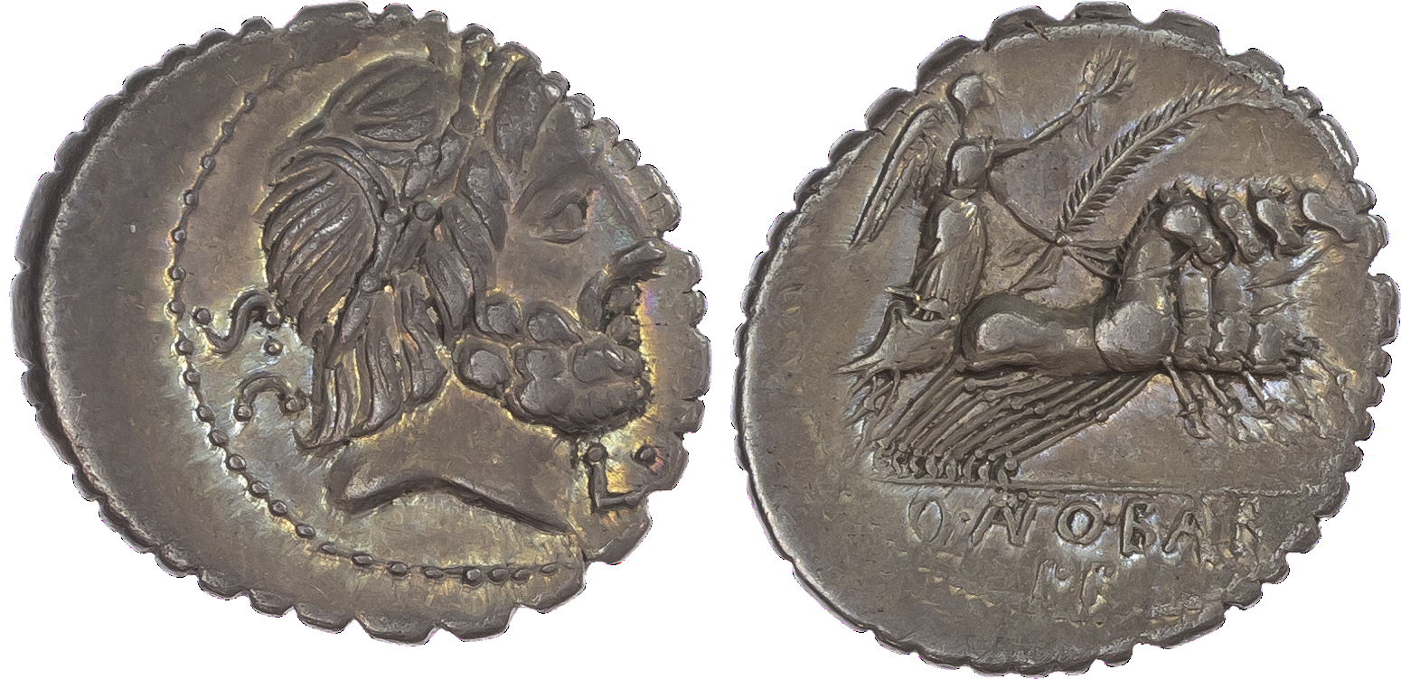 Q. Antonius Balbus (83-82 BC) AR Denarius, Rome, 3.84g. Laureate head of Jupiter facing right, S•C behind, control mark