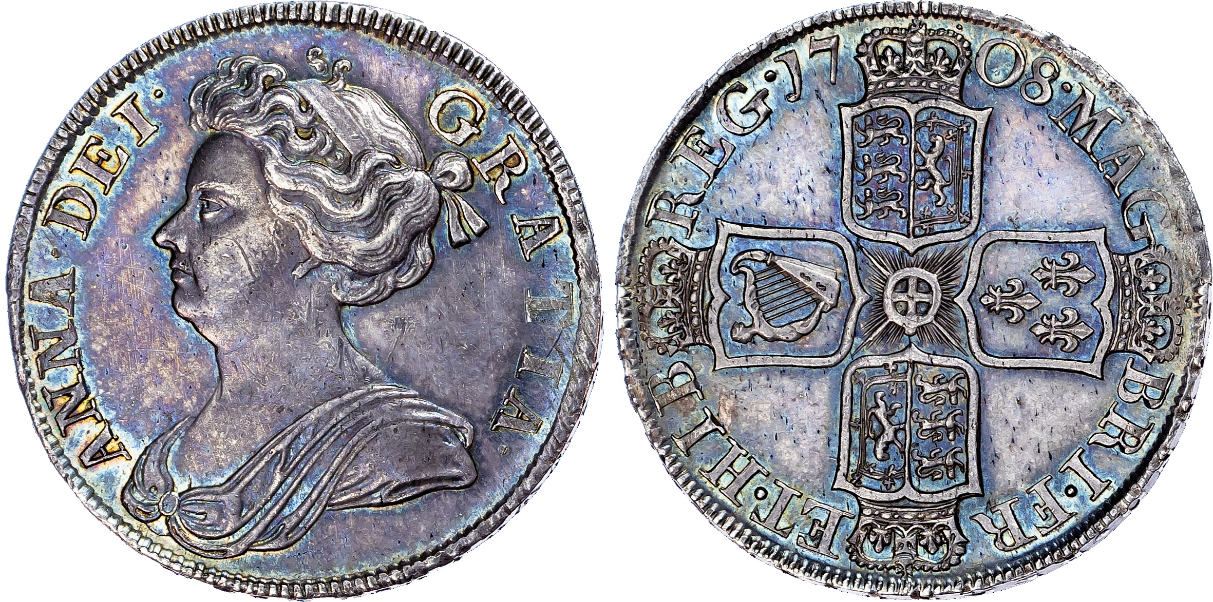 Anne (1702-1714), Post-Union, Halfcrown, 1708