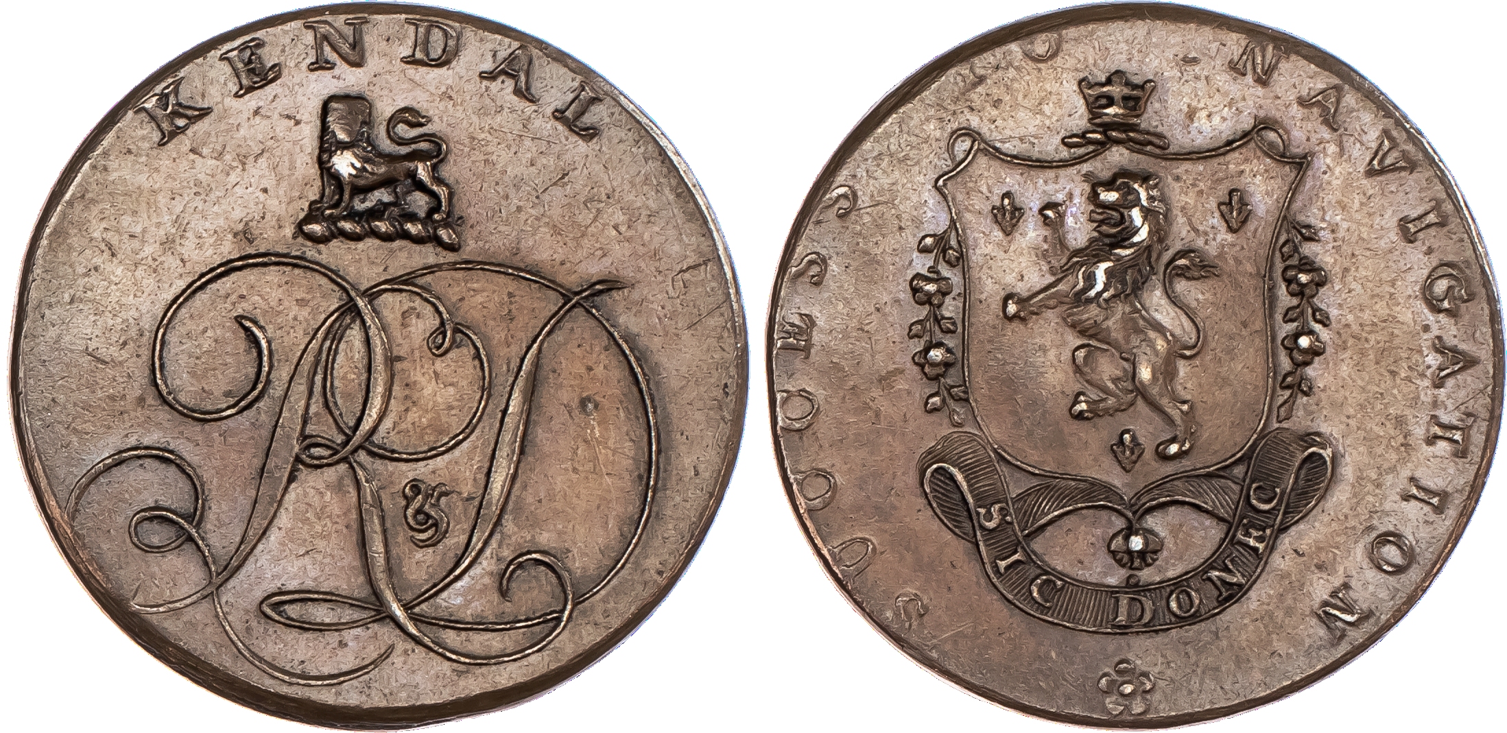 Kendal, Lutwyche mule Halfpenny undated,...