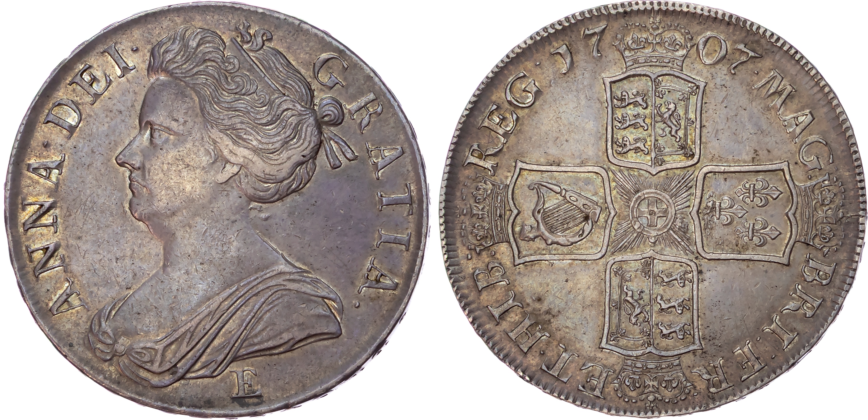 Anne (1702 1714), Crown, Edinburgh mint, 1707, SEXTO.