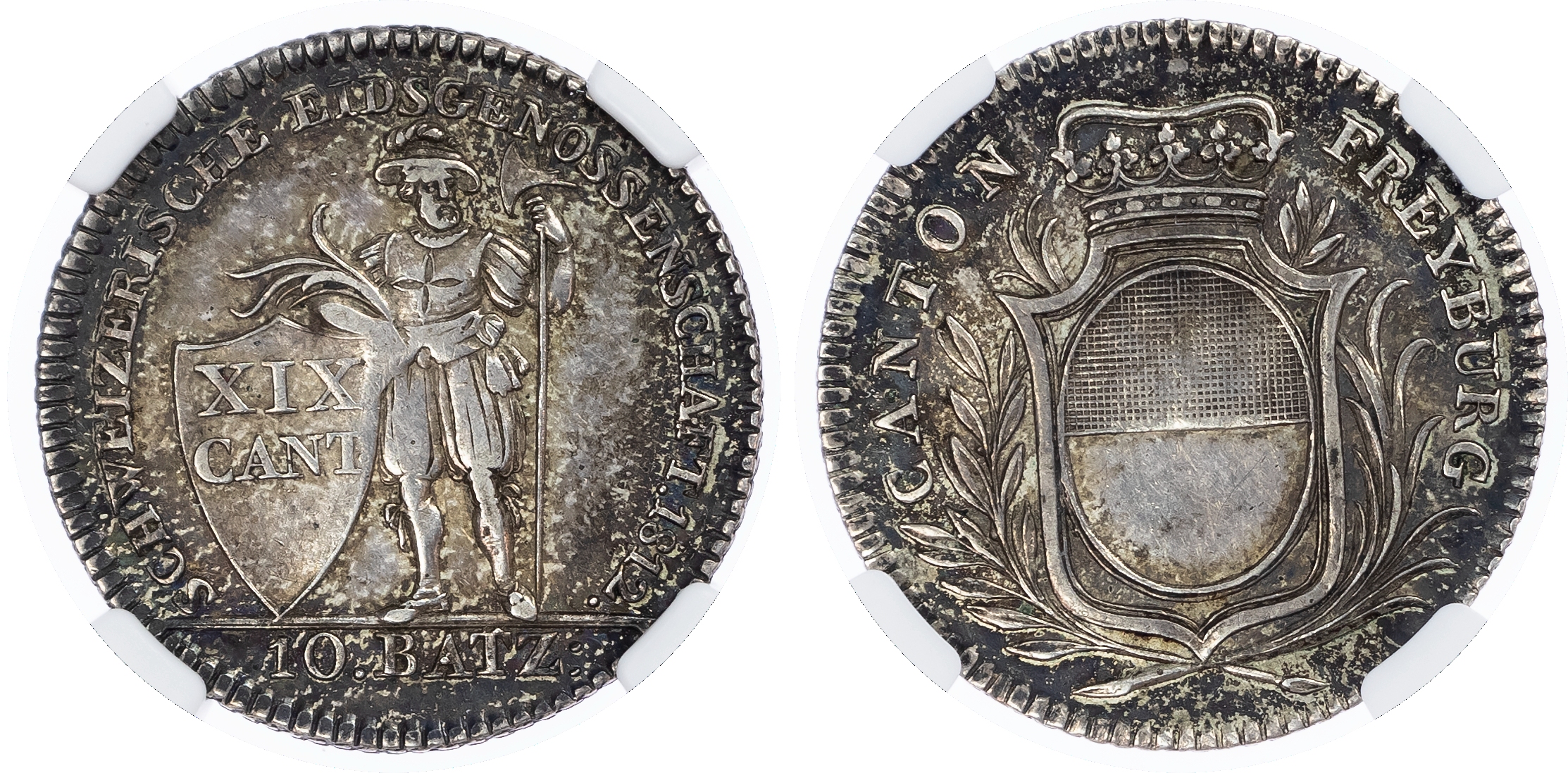 Switzerland, Cantonial. Freiburg AR 10 Batzen. 1812. 