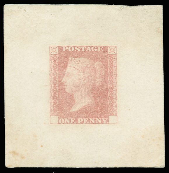 GB SG DP29a 1871 1d Ormond Hill Die Proof in rose
