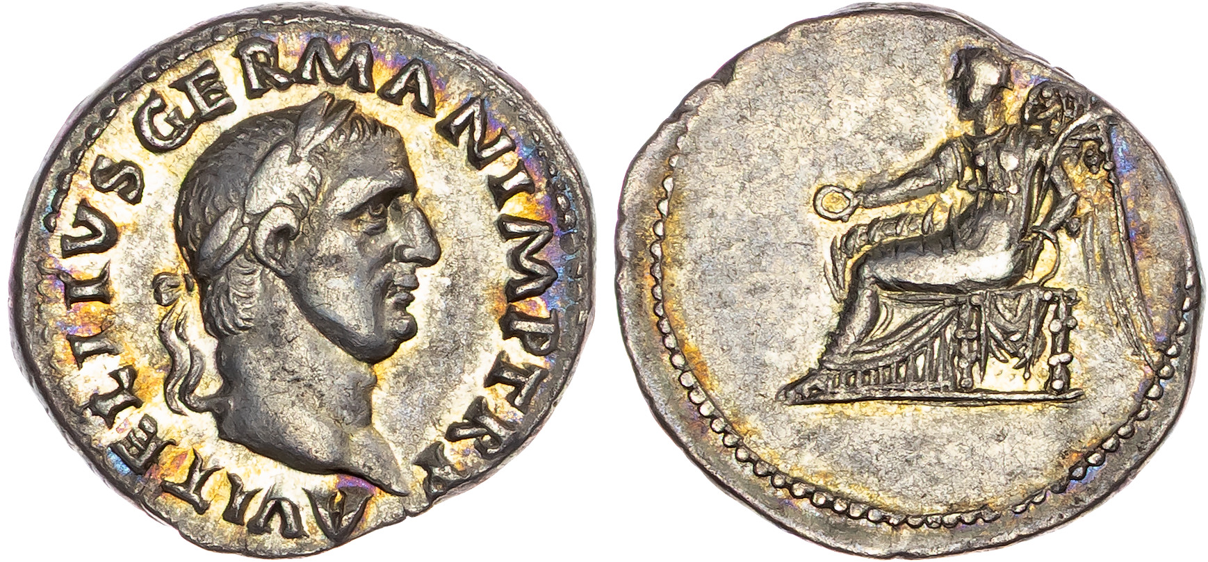 Vitellius (AD 69) AR Denarius, Rome, 3.35g.