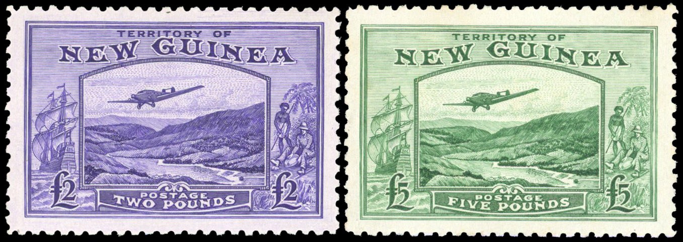 New Guinea 1935 Air £2, £5 unmounted