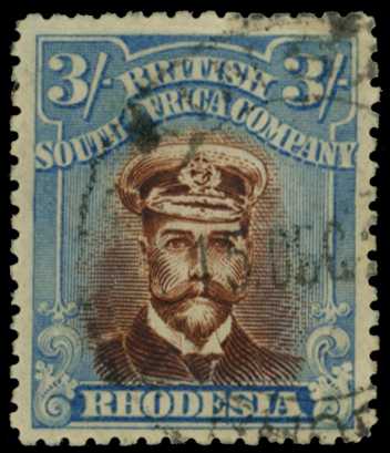 1918-21 3/- Head Die IIIB, perf 14, toned...