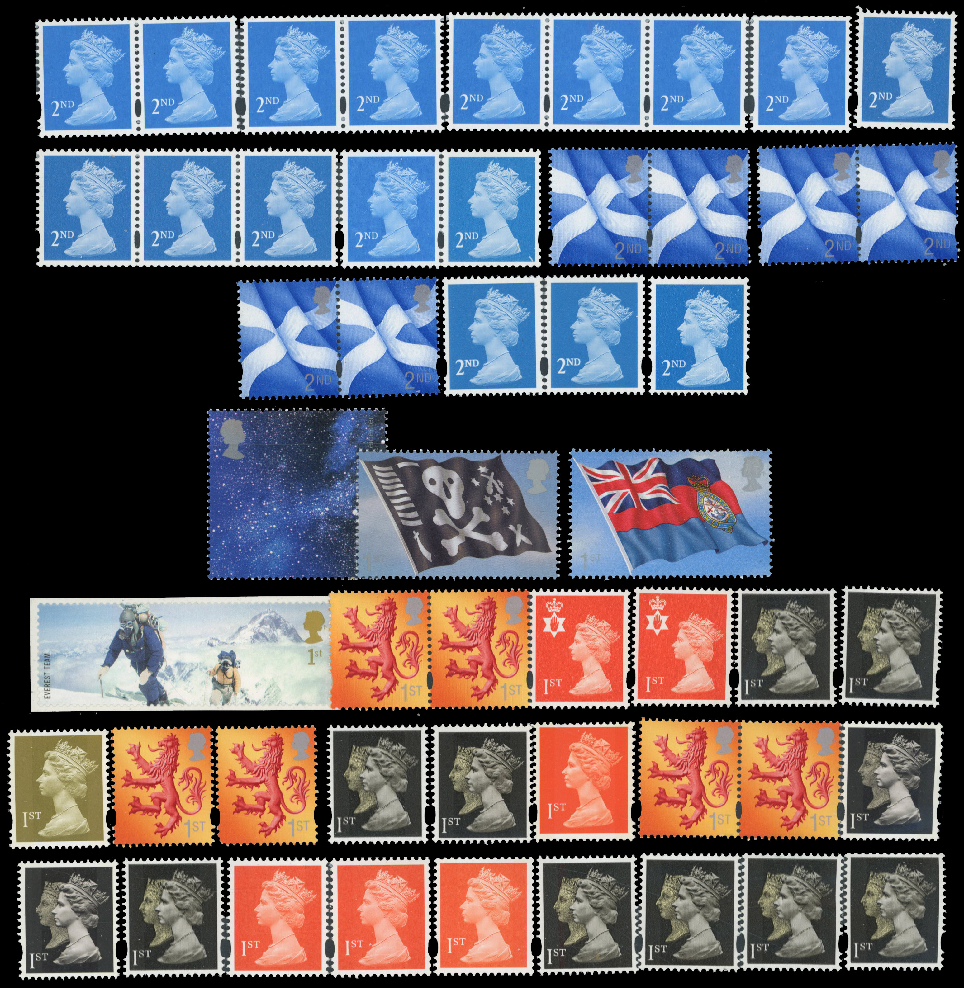 GB 2000 to 2020 decimal Machins, Castles high values, NVIs etc mint