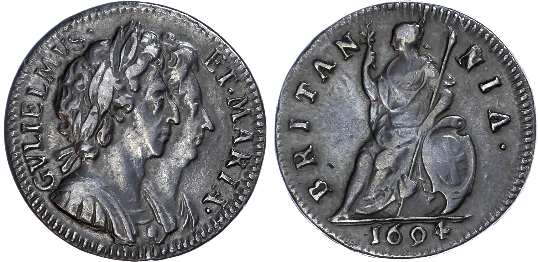 William and Mary (1688-1694), Farthing, 1694.
