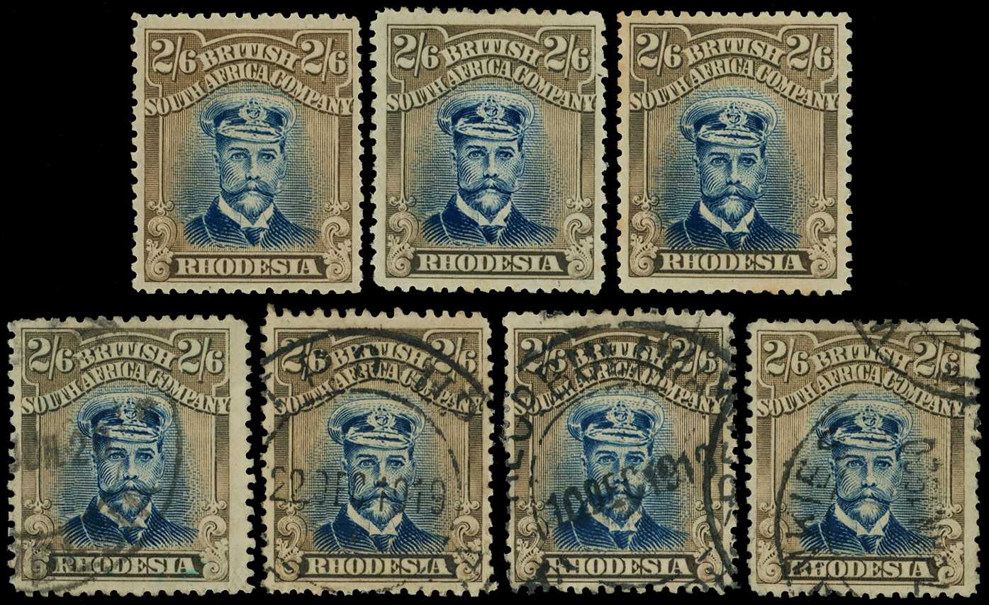 1918-21 2/6d Head Die IIIB, perf 14, toned...