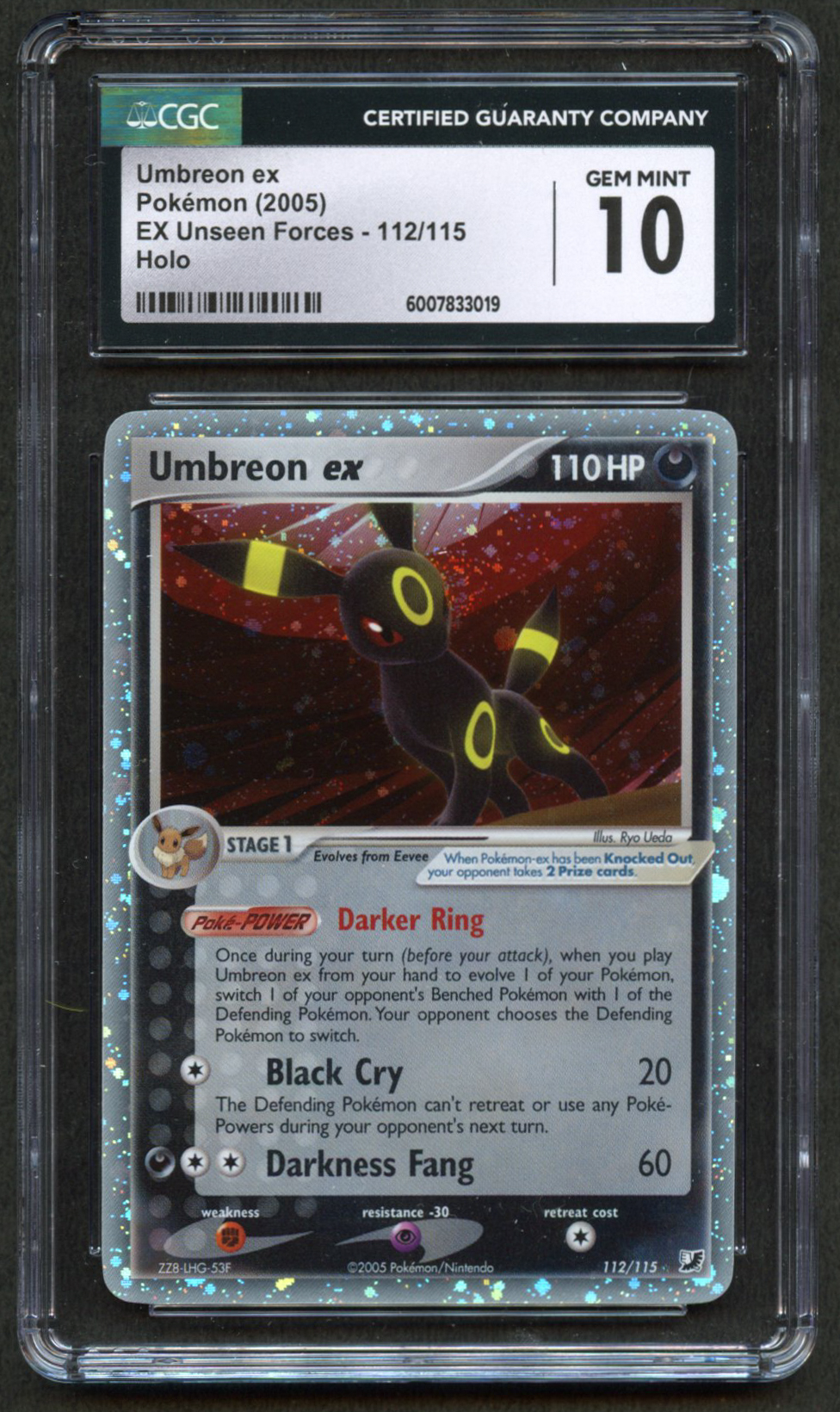 CGC 10 Umbreon ex - EX Unseen Forces 2005 - 112/115 Holo
