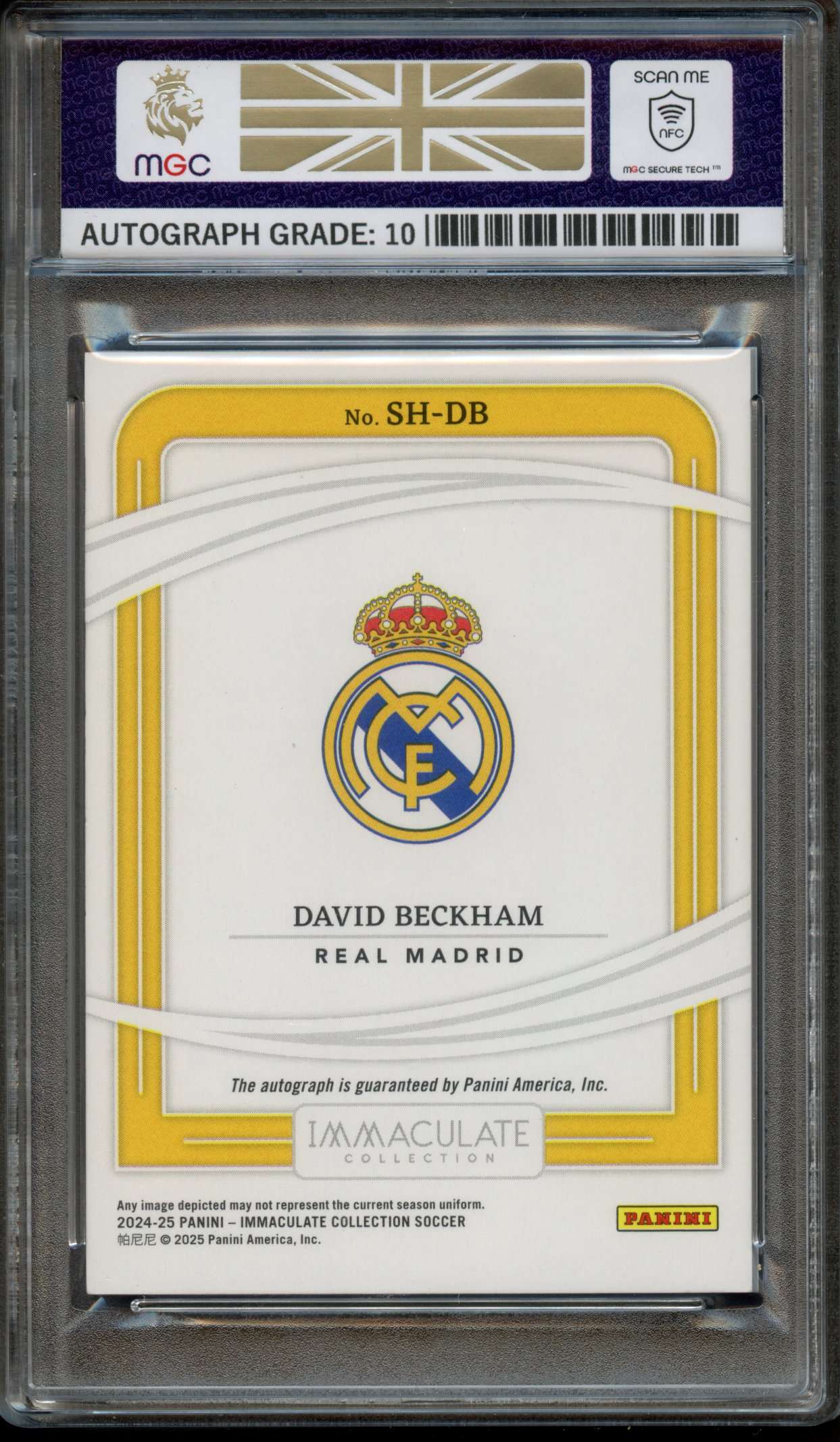 Past auction: MGC 9 2025 Panini Immaculate David Beckham 1/7 