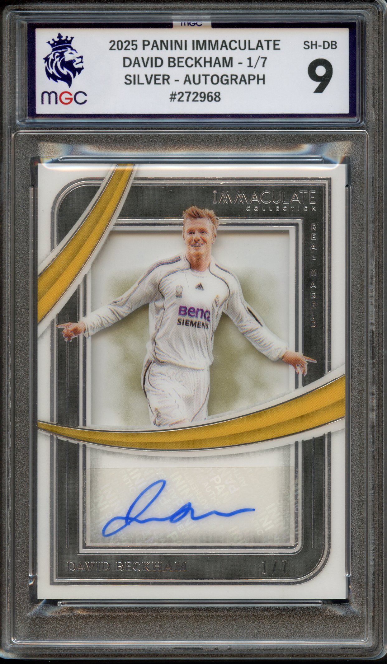 MGC 9 2025 Panini Immaculate David Beckham 1/7 Silver Autograph