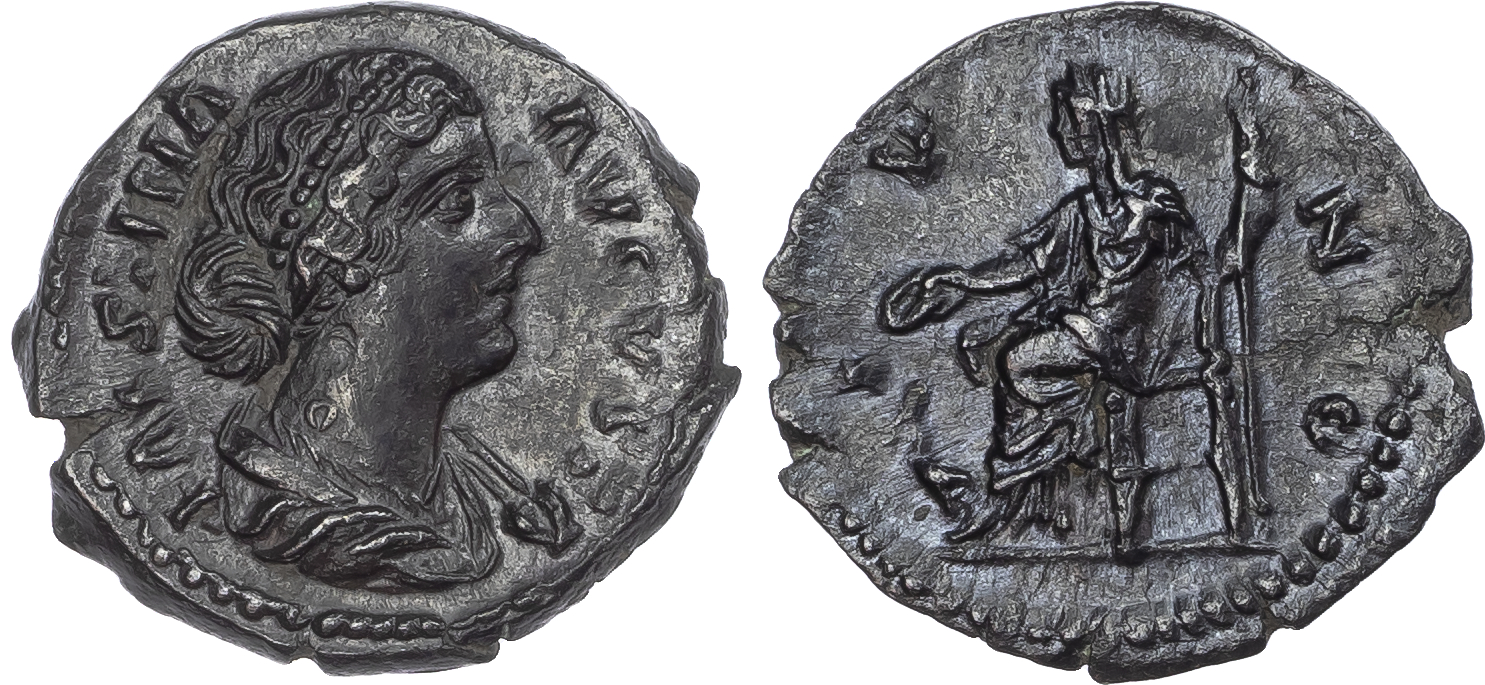 Faustina Junior (Wife of Marcus Aurelius) AR Denarius, Rome, AD 161-175, 3.12g. 