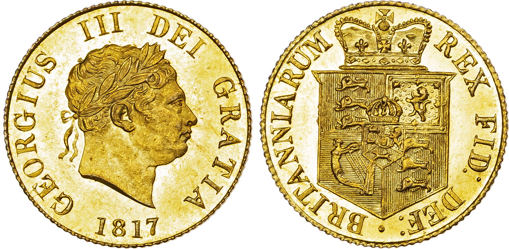 George III (1760-1820), AV Half Sovereign, 1817, New Coinage.