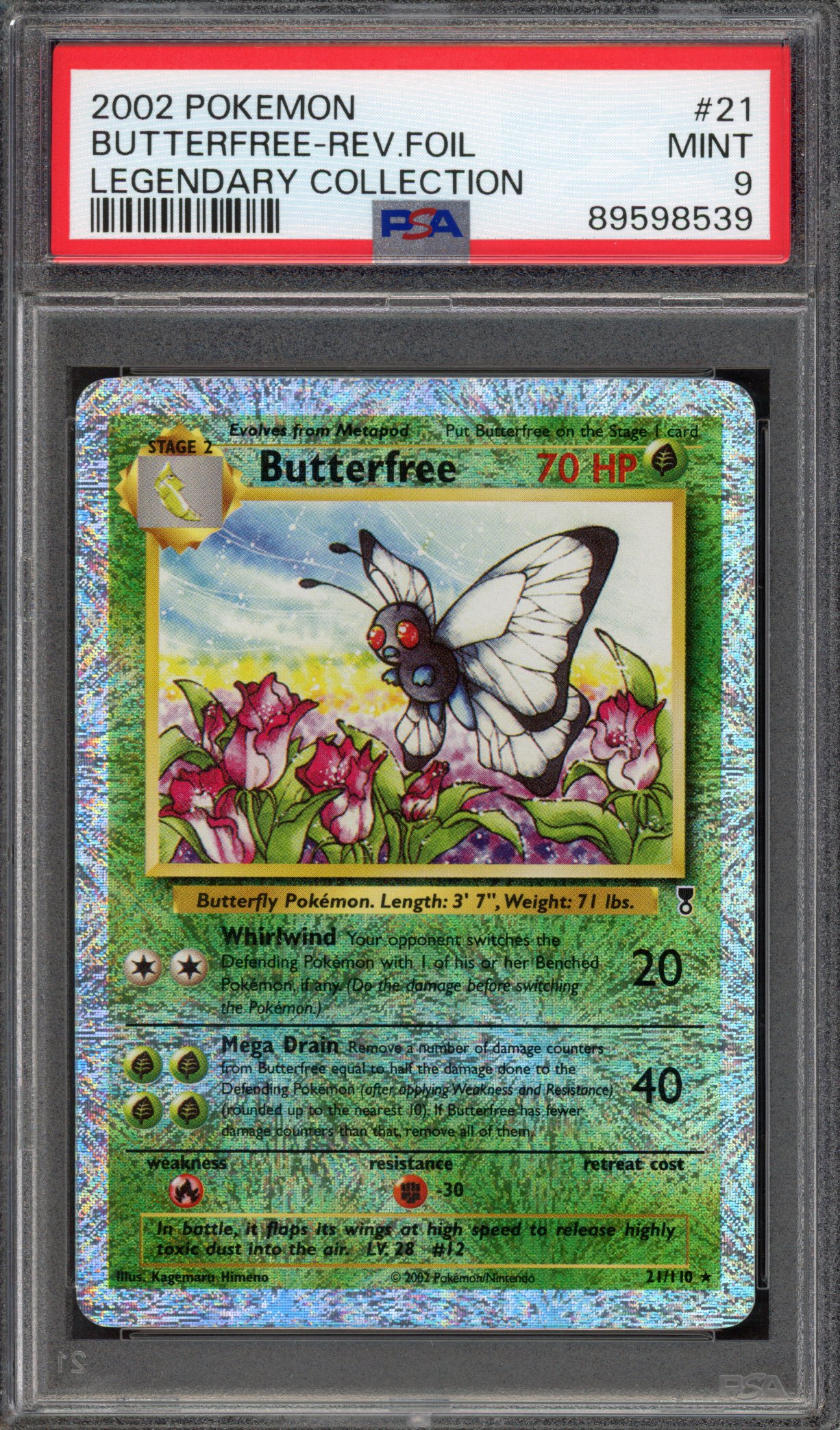 Pokémon TCG PSA 9 Butterfree 21 Reverse Foil, Legendary Collection