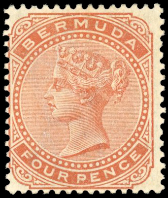 Bermuda SG 28ax 1904 4d orange-brown reversed watermark mint