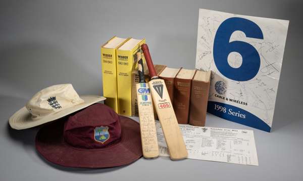 A collection of modern cricket books and Wisdens, 
 some of the books autographed by the relevant players including Freddie Trueman, Graham Gooch, Geo