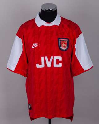 John Hartson Autographed replica red and white No.20 Arsenal short-sleeved shirt