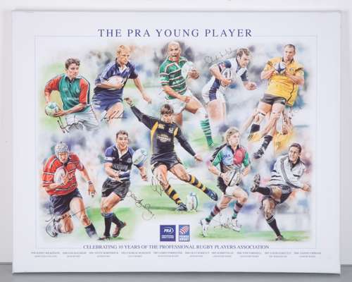 The PRA Young Player of the Year 1999-2008 autographed canvas print