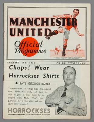 Manchester United v Plymouth Argyle programme 22nd December 1934,
 F.L. Division Two