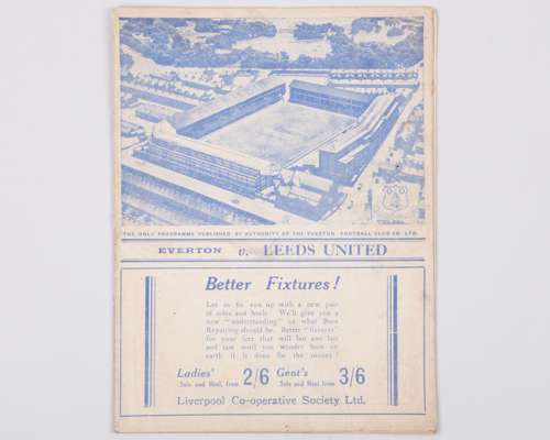 Everton v. Leeds United match programme, 22nd October 1938