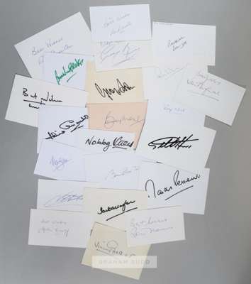 A complete set of England 1966 World Cup winning squad autographs,
 each signature on individual pages or cards, signed in ink or marker pen, comprisi