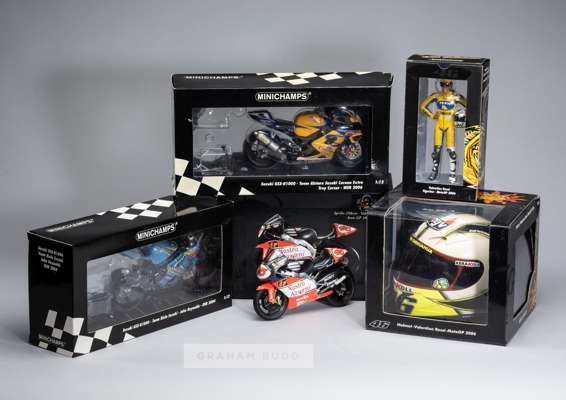 Group of five Motorcycle Minichamps models
 Suzuki GSX-R1000 Troy Corser 122062201 (1:12) - Suzuki GSX-R1000 John Reynolds (1;12)122 042202 - Aprilla 