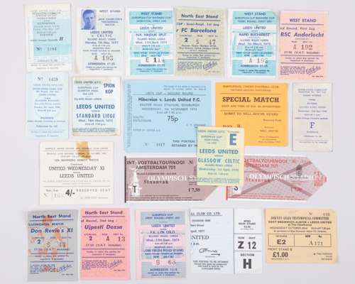 A collection of twenty Leeds United Inter-Cities, European Cup and Testimonial tickets