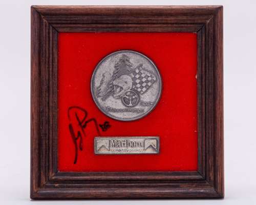 Ayrton Senna 1988 Belgian Grand Prix Medal & MarlboroEvent Plaque