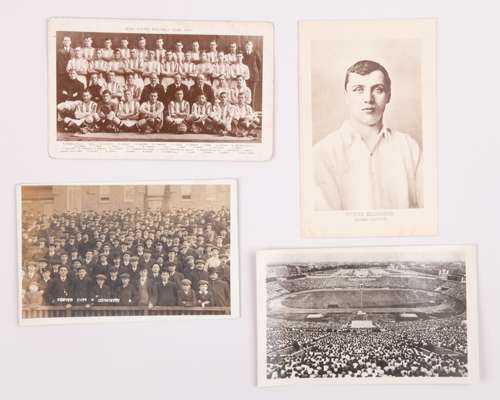 Leeds United team line-up postcard, 1923-24, Exeter City v. Coventry postcard, 1911