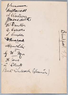 BLACKPOOL F.C 1923-24 LEAGUE DIVISION 2 FOOTBALL AUTOGRAPH TEAM SHEET, 

VINTAGE AUTOGRAPH ALBUM PAGE SIZE 6 ¼ by 4 ¼ in. BEARING THE ORIGINAL AUTOGRA