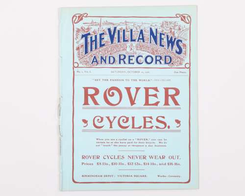 Aston Villa Reserves v. Everton Reserves, match programme, 20th October 1906