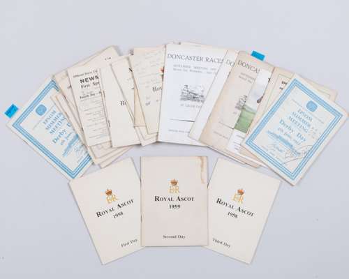 26 racecards for Classic races, Royal Ascot and King George Day at Ascot in the 1950s