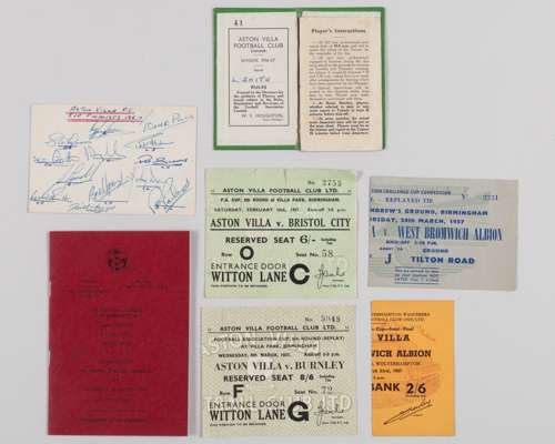 Les Smith a 1956-57 Players' Ticket, autographed 1957 F.A.Cup card