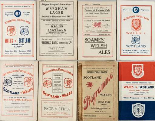 Wales v Scotland programmes, 1927-83,
 includes 29th October 1927 at Wrexham; 26th October 1929 at Ninian Park; 30th October 1937 at Ninian Park; 19th