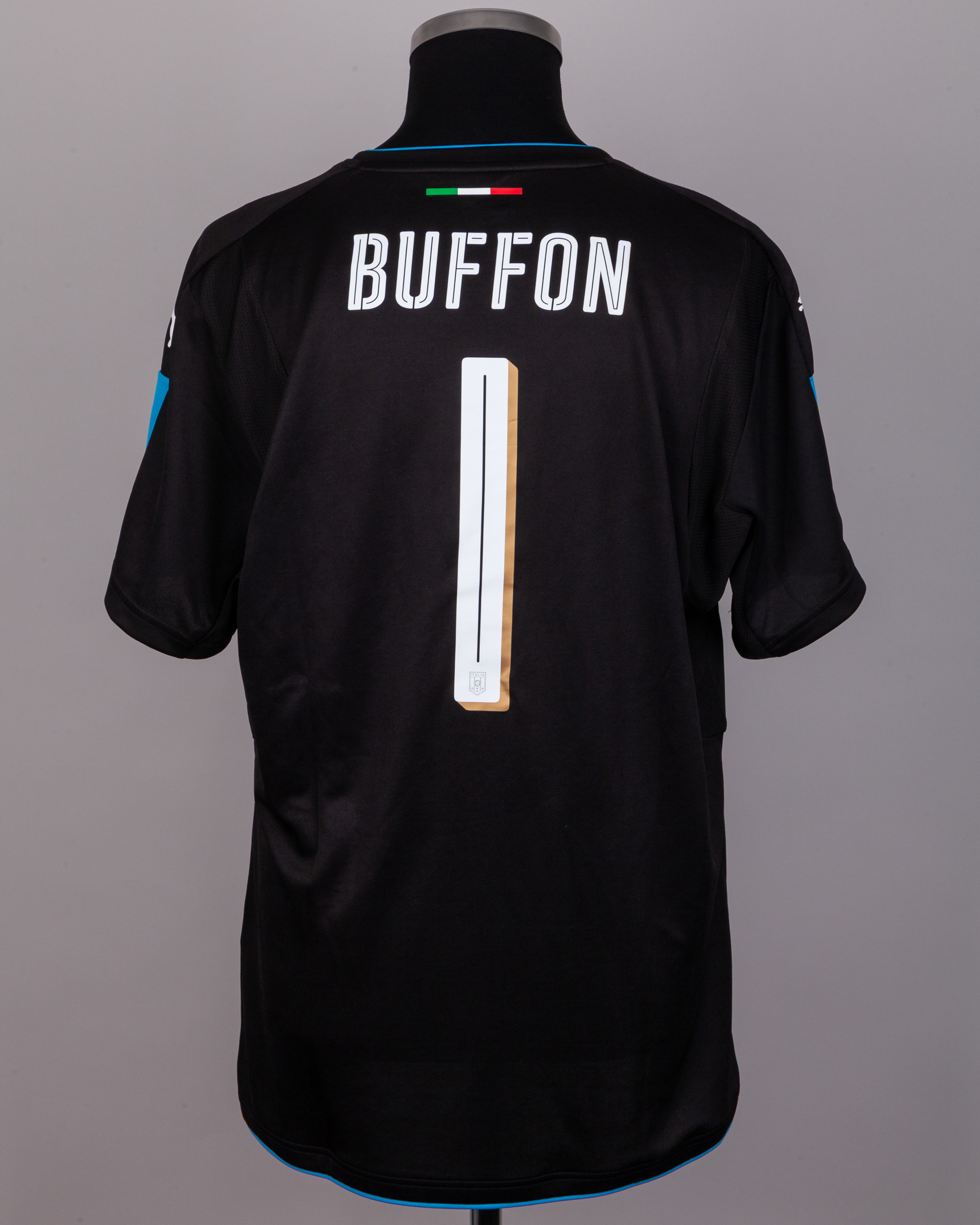 Gianluigi Buffon black No.1 Italy v. Germany goalkeeper shirt