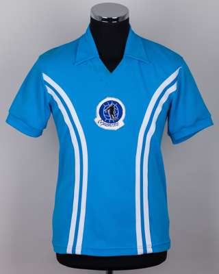 Bobby Moore light-blue No.4 'Mainstay All Stars' short-sleeved shirt, July 1979