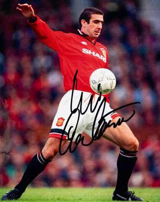 Manchester United signed photograph of Eric Cantona.
 colour, signed in black marker pen