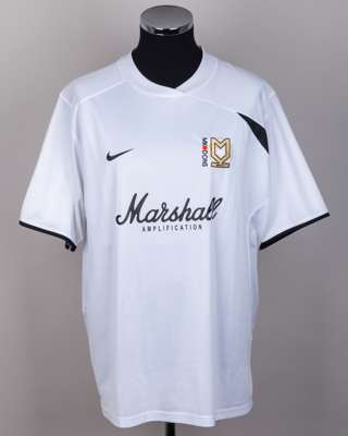 White MK Dons replica shirt, 2008-09