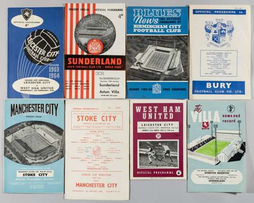 Football League Cup semi-final programmes, all covering both legs,
 1963 Bury v Birmingham City 27/3/1963 - 8/4/1963; Sunderland v Aston Villa 12/1/19