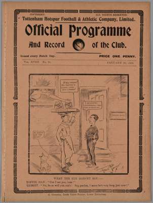 Tottenham Hotspur v. Manchester United, F.A. Cup 4th Round match programme, 30th January 1926, 
 ex bound volume

 Overall good