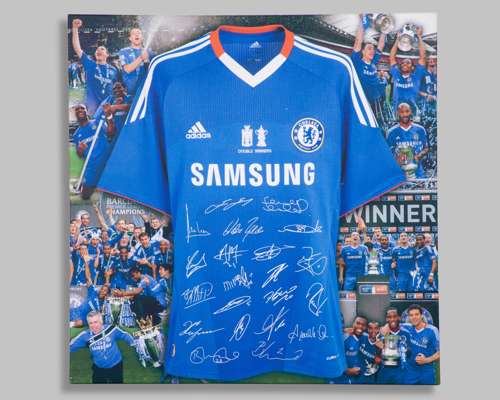 Two Chelsea FC champions photographic presentations printed on canvas