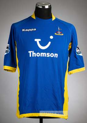 Jermaine Jenas blue Tottenham Hotspur no.28 away jersey, season 2005-06, 
 Kappa, short-sleeved with BARCLAYS PREMIERSHIP sleeve badges, club crest an