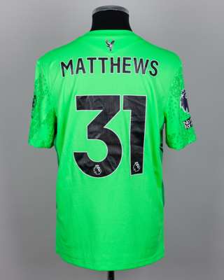 Remi Matthews green No.31 Crystal Palace v. Brighton match issued shirt